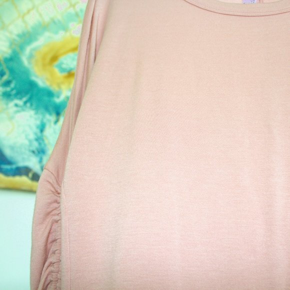 Alya | Long Sleeve Dusty Pink Sweater | Ruched Sleeves - Picture 6 of 6